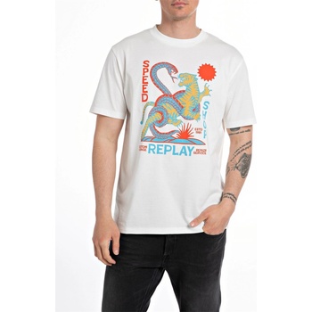 Image 1 of Replay Тениска Replay Men's Tiger Snake Regular Fit T-Shirt - Nat White 011