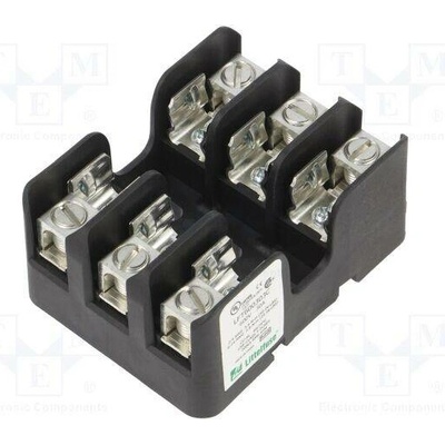 LITTELFUSE LFT600303C Zásuvka; na přípojnici DIN; 30A; 600V; Póly: 3; černá; UL94V-0