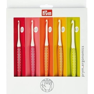 Háčky na háčkování ergonomické plastové PRYM ERGO, sada 5 velikostí (3,5 - 6 mm)