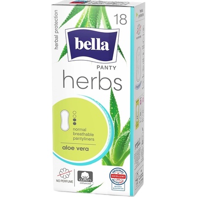 Bella Herbs Ежедневни дамски превръзки Aloe, 18 броя
