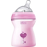 Chicco Бебешко шише Chicco Natural Feeling - Със силиконов биберон, 250 ml, за момиче, асортимент (N0242) - ozone