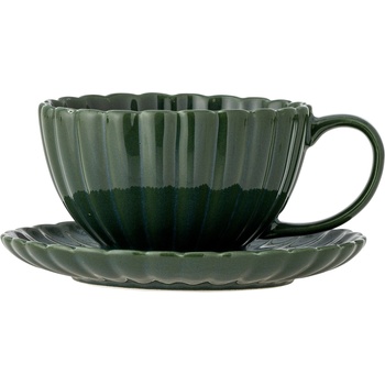Bloomingville Чаша за кафе и чай Latina с чинийка 220 мл зелена (82061908)