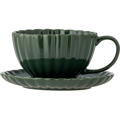 Bloomingville Чаша за кафе и чай Latina с чинийка 220 мл зелена (82061908)