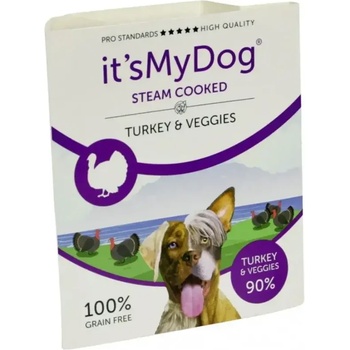 It' s My Dog It’s My Dog Steam Cooked - консервирана храна за кучета приготвена на пара, пуешко и зеленчуци 395gr