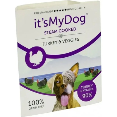 It' s My Dog It’s My Dog Steam Cooked - консервирана храна за кучета приготвена на пара, пуешко и зеленчуци 395gr