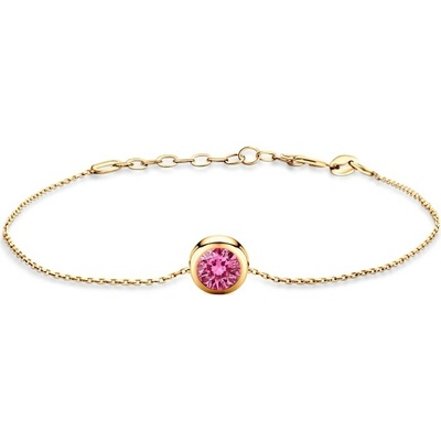 SAVICKI Náramok s príveskom žlté zlato s růžovým laboratorním diamantem 0.5 ct 18 cm+3 cm - TJ-B02-BR-050-LABPINK-Z