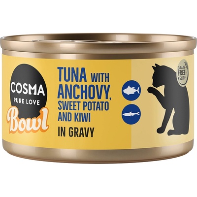 Cosma 6х80г Bowl Cosma, консервирана храна за котки - риба тон с аншоа