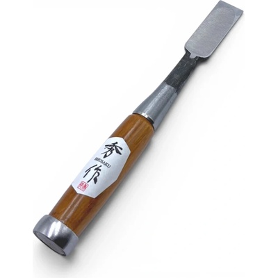 Japonské truhlářské dláto SHUSAKU OIRE NOMI, rukojeť z červeného dubu, 21 mm
