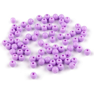 Plastové korálky Ø6 mm, malé, 6 fialová lila
