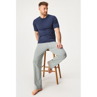 MEN-A Мъжка памучна пижама MEN-A Frank с дълъг ръкав (ATXmen_020_pyz)