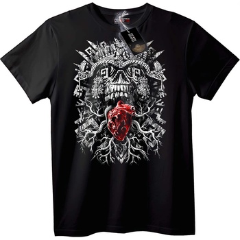 NOONEBRAND Тениска Череп сърце - 2XL, Black