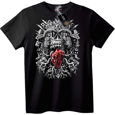 NOONEBRAND Тениска Череп сърце - 2XL, Black