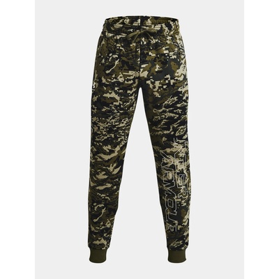 Under Armour tepláky UA RIVAL FLC camo SCRIPT JGR-GRN