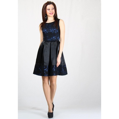 Rumena Дамска рокля в кралско синьо и черна дантела bf rumena