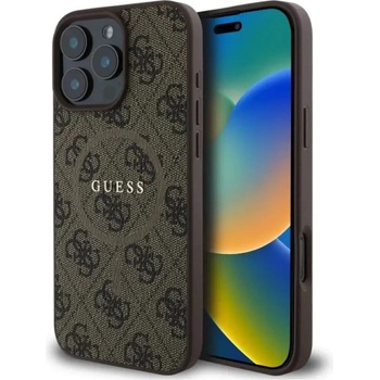 GUESS Калъф Guess 4G Ring Classic Logo MagSafe за iPhone 16 Pro Max - кафяв