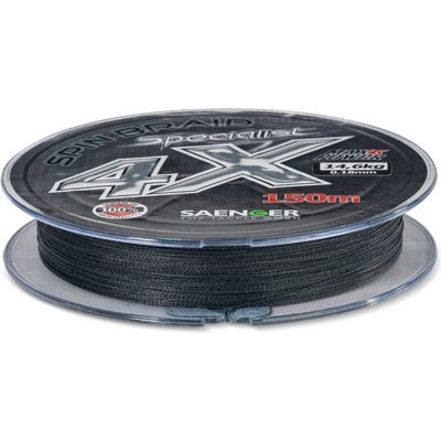 Saenger šnúra Specialist Spin Braid 4X 0,18 mm 14,6 kg 150m Black