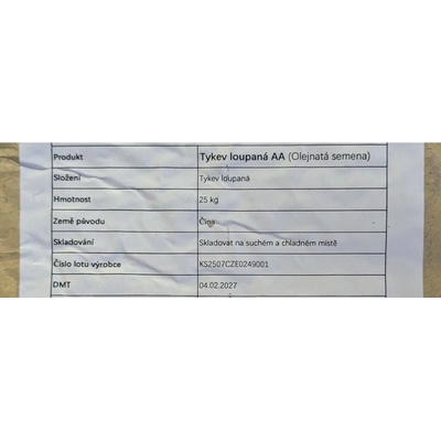 IBK TRADE Tykev jádra loupaná AA (GWS) 25kg