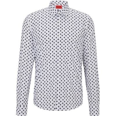 HUGO BOSS Риза с дълъг ръкав Hugo Men's Ermo Long Sleeve Oxford Shirt - Open White
