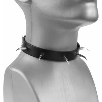 Image 1 of Leather & steel fashion нашийник с драконови шипове - lsf9 76