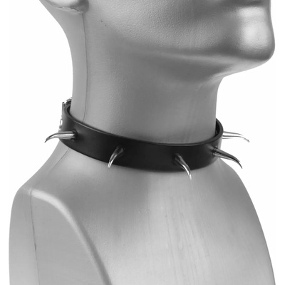 Leather & steel fashion нашийник с драконови шипове - lsf9 76