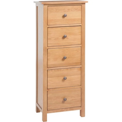 vidaXL Висок шкаф с чекмеджета, 45x32x110 см, дъбов масив (329924)