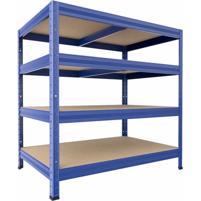 Biedrax Regál do technickej miestnosti 35 x 90 x 120 cm, modrý, 4 police MDF, 200 kg na policu