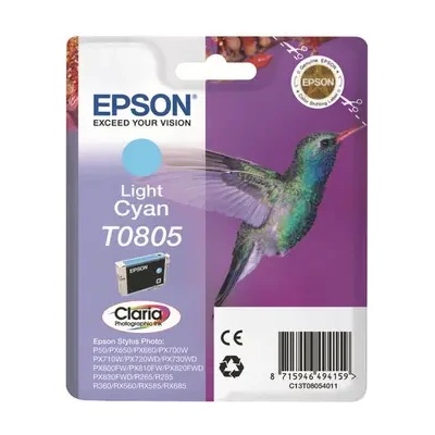 Compatible ГЛАВА ЗА EPSON STYLUS PHOTO R 265/360/RX 560/585/685/P 50/ PX 650/660/700/710/720/800/810 - Light cyan - T0805LC - G&G - 350 pages / 8 ml (C13T08054011)