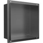 BALNEO Вградена квадратна ниша Balneo Wall-Box No Rim 30x30x10 см, Gun Metal мат, без рамка (B0201080306-1)