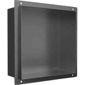 BALNEO Вградена квадратна ниша Balneo Wall-Box No Rim 30x30x10 см, Gun Metal мат, без рамка (B0201080306-1)