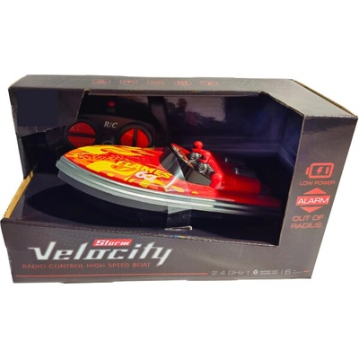 Sparkys R/C Rychlostní Člun Velocity 2.4 GHz Červený Plamen 1:16