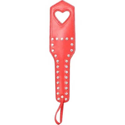 XMS Bdsm Плескалка с кожена облицовка "heart red paddle" 32 см