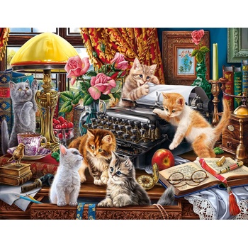SunsOut - Puzzle Kittens in the Writer's Office XXL - 1 000 piese