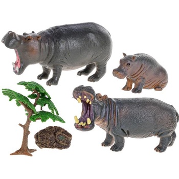 Mikro Зооландия хипопотам с малки и аксесоари