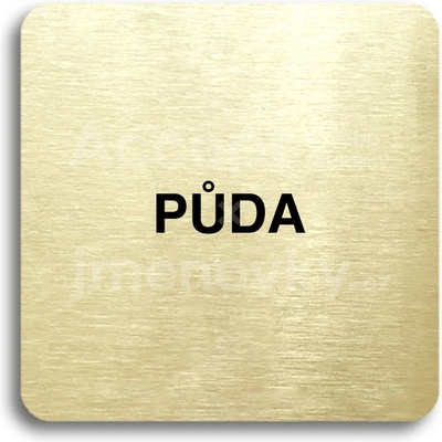 ACCEPT Piktogram půda - zlatá tabulka - černý tisk bez rámečku
