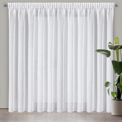 Takoy Záclona LENA z hladkého etamínu s efektem stříbrného lesku 350 x 270 cm-HF-428674 | 350 x 270 cm