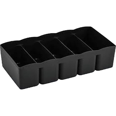 Organizér s pěti přihrádkami - černý - 110 x 275 x 65 mm - DUNYA 37-07407-ce