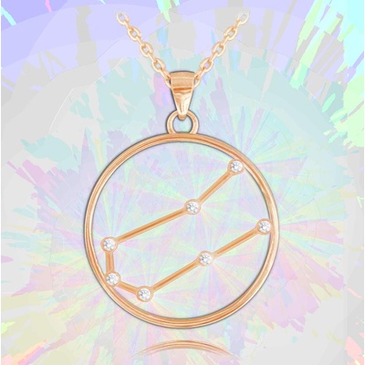 Minet Rose gold Stars blíženci Czech Crystal JMAS9506RN45