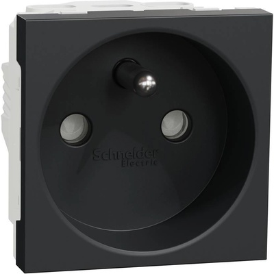 Schneider Electric SE Контакт френски стандарт с детска защита винт 2 мод. цвят Антрацит Unica - NU303954E (NU303954E)
