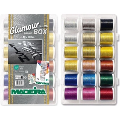 Vyšívací nitě PES Madeira Glamour 20 Smartbox (18x200m)