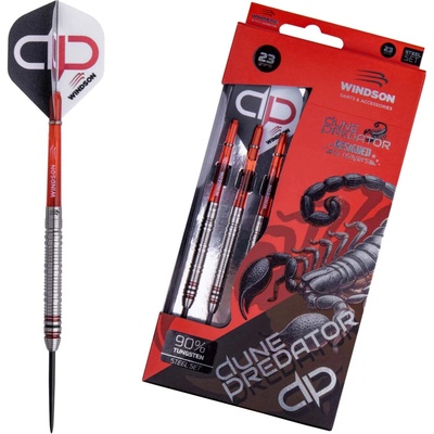 Set wolframových šipek steel Windson DUNE PREDATOR 23 G Stříbrná,Červená,Mix