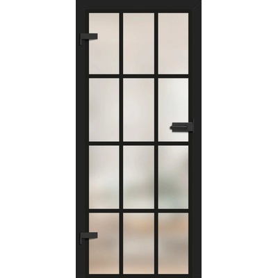 Erkado Celoskleněné GRAF 35 mléčné sklo s černými vzory 90 x 197 cm