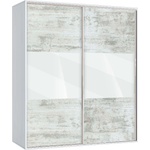 Bogdan Furniture G Гардероб с плъзгащи врати Мебели Богдан, модел BM-Ava 4, бял гланц и кристал