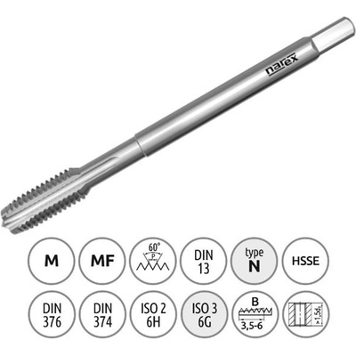 Narex Ždánice 041531252200000 - Závitník strojní M20,0x2,5mm typ 3043 kód 3500, lícování ISO2 (6H), DIN376