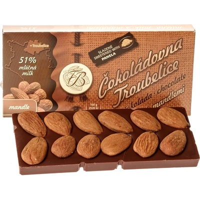 Čokoládovna Troubelice mléčná 51% s MANDLEMI 55 g