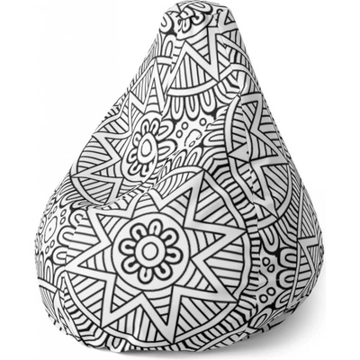 Sablio Sedací vak Pear Hvězdy mehendi Sablio 70 x 95 x 15 cm