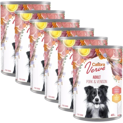 Calibra Dog Verve GF Възрастни Свинско и Еленско 6 x 400 г