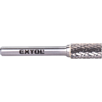 EXTOL INDUSTRIAL fréza karbidová, válcová s čelním ozubením, pr.10x20mm/stopka 6mm,sek střední (double-cut)