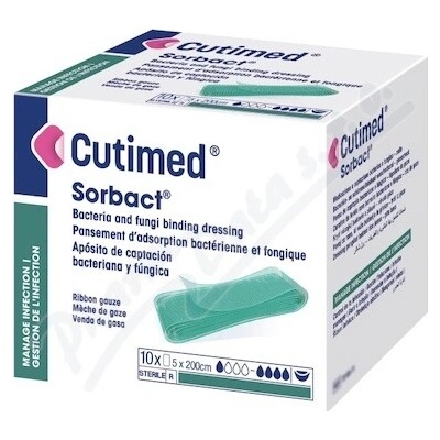 Cutimed Sorbact Ribbon antim.kr.příze 5 cm x 2 m 10 ks