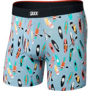 Saxx Мъжко синтетично термобельо Saxx Vibe Xtra Boxer Brief Fly Synthetic base layer - Sup Dogs / Ashley Blue - размер XL (014-2279-2714)