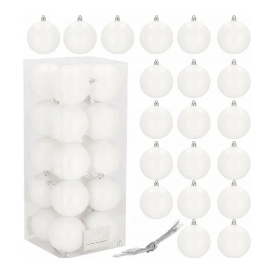 SPRINGOS Vánoční baňky bílé 8cm sada 20ks CA0840-XG